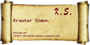 Krauter Simon névjegykártya